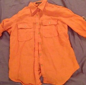 Ralph lauren silk like sleeve buckle shirt